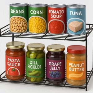 10 Stackable Can and Jar Organizer for Pantry Shelves