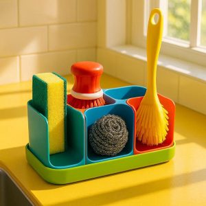 11 Sink Caddy with Suction Cups ?C All-in-One Sponge & Scrubber Holder