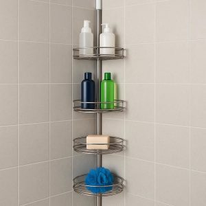 17 Corner Shower Caddy - Adjustable Tension Pole Shelf