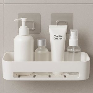 18 Adhesive Wall-Mounted Bathroom Shelf - No Drill Required