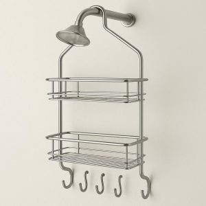 20 Hanging Shower Caddy with Hooks - Stainless Steel