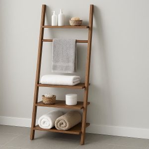 22 Freestanding Bathroom Ladder Shelf - Towel Rack & Storage