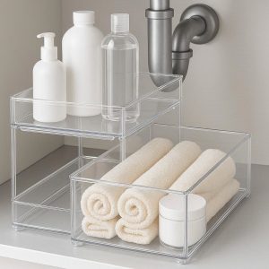 23 Clear Acrylic Under-Sink Organizer - Slide-Out Drawers