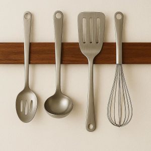 3 Magnetic Knife Strip with Wooden Finish - Wall-Mounted Knife Holder