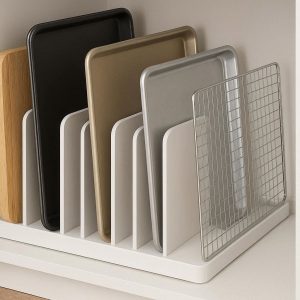 4 Vertical Cutting Board & Baking Sheet Organizer - Cabinet Divider
